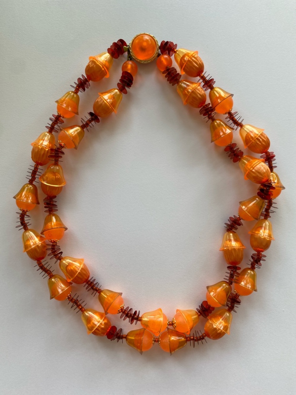 RARE VTG 60s Pink/Purple Glow Uranium Lucite Necklace | Japan | 18.5"